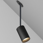 CM1 Cylinder Hang Straight Adjustable Ceiling Light - Brushed Obsidian / Black Baffle