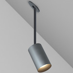 CM1 Cylinder Hang Straight Adjustable Ceiling Light - Brushed Aged Aluminum / Black Baffle