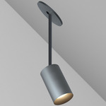 CM1 Cylinder Hang Straight Adjustable Ceiling Light - Brushed Aged Aluminum / Black Baffle