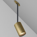 CM1 Cylinder Hang Straight Adjustable Ceiling Light - Brushed Cast Brass / Black Baffle
