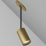 CM1 Cylinder Hang Straight Adjustable Ceiling Light - Brushed Cast Brass / Black Baffle