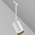 CM1 Cylinder Hang Straight Adjustable Ceiling Light - White Powdercoat / Black Baffle
