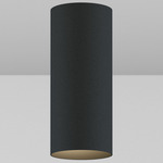 CY1 Cylinder Outdoor Wall Wash Ceiling Light - Black Powdercoat / Black Baffle