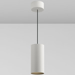 CP1 Cylinder Pendant - White Powdercoat / Black Baffle