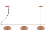 Axis Nest Color-Select Cord Hung Linear Multi-Light Pendant - Terracotta