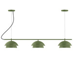 Axis Nest Color-Select Cord Hung Linear Multi-Light Pendant - Fern Green