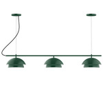 Axis Nest Color-Select Cord Hung Linear Multi-Light Pendant - Forest Green