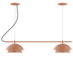 Axis Nest Color-Select Cord Hung Linear Multi-Light Pendant - Terracotta