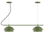 Axis Nest Color-Select Cord Hung Linear Multi-Light Pendant - Fern Green