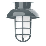 Vaportite Dome Cap Outdoor Ceiling Flush Light - Slate Gray / Clear