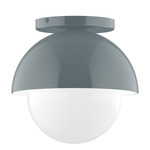 Axis Arcade Ceiling Light with Glass Globe - Slate Gray / Opal