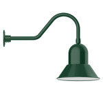 Prima Gooseneck Outdoor Wall Light - Forest Green / White