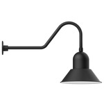 Prima Gooseneck Outdoor Wall Light - Black / White