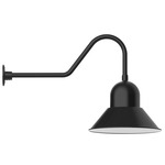 Prima Gooseneck Outdoor Wall Light - Black / White