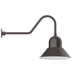 Prima Gooseneck Outdoor Wall Light - Architectural Bronze / White