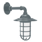 Vaportite Straight Arm Cap Outdoor Wall Sconce - Slate Gray / Clear
