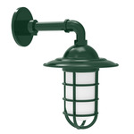 Vaportite Straight Arm Cap Outdoor Wall Sconce - Forest Green / Clear