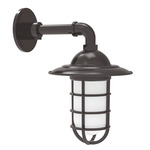Vaportite Straight Arm Cap Outdoor Wall Sconce - Architectural Bronze / Clear