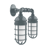 Vaportite 2 Light Outdoor Wall Sconce - Slate Gray / Clear