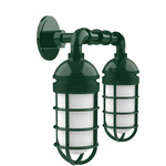 Vaportite 2 Light Outdoor Wall Sconce - Forest Green / Clear