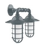Vaportite 2 Light Cap Outdoor Wall Sconce - Slate Gray / Clear
