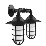 Vaportite 2 Light Cap Outdoor Wall Sconce - Black / Clear