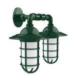 Vaportite 2 Light Cap Outdoor Wall Sconce - Forest Green / Clear