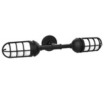 Vaportite 2 Light Straight Arm Outdoor Wall Sconce - Black / Clear