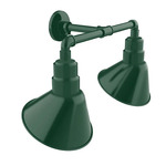 Angle 2-Light Straight Arm Outdoor Wall Light - Forest Green