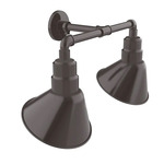 Angle 2-Light Straight Arm Outdoor Wall Light - Architectural Bronze