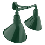 Angle 2-Light Straight Arm Outdoor Wall Light - Forest Green
