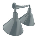 Angle 2-Light Straight Arm Outdoor Wall Light - Slate Gray