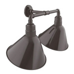 Angle 2-Light Straight Arm Outdoor Wall Light - Architectural Bronze