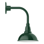 Cafe Drop Arm Outdoor Wall Light - Forest Green / White