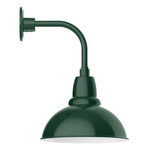 Cafe Drop Arm Outdoor Wall Light - Forest Green / White