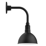 Deep Bowl Drop Arm Outdoor Wall Light - Black