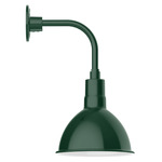 Deep Bowl Drop Arm Outdoor Wall Light - Forest Green