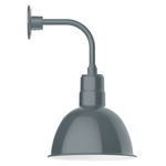 Deep Bowl Drop Arm Outdoor Wall Light - Slate Gray