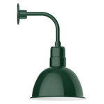Deep Bowl Drop Arm Outdoor Wall Light - Forest Green