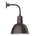 Deep Bowl Drop Arm Outdoor Wall Light - Architectural Bronze