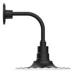 Radial Curved Arm Outdoor Wall Sconce - Black