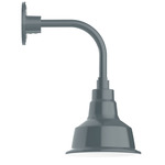 Warehouse Drop Curved Arm Outdoor Wall Light - Slate Gray