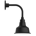 Warehouse Drop Curved Arm Outdoor Wall Light - Black