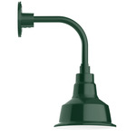 Warehouse Drop Curved Arm Outdoor Wall Light - Forest Green