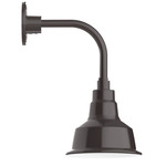 Warehouse Drop Curved Arm Outdoor Wall Light - Architectural Bronze