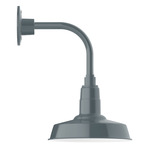 Warehouse Drop Curved Arm Outdoor Wall Light - Slate Gray