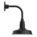 Warehouse Drop Curved Arm Outdoor Wall Light - Black