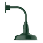 Warehouse Drop Curved Arm Outdoor Wall Light - Forest Green