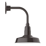 Warehouse Drop Curved Arm Outdoor Wall Light - Architectural Bronze