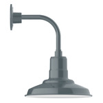 Warehouse Drop Curved Arm Outdoor Wall Light - Slate Gray
